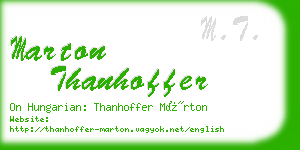 marton thanhoffer business card